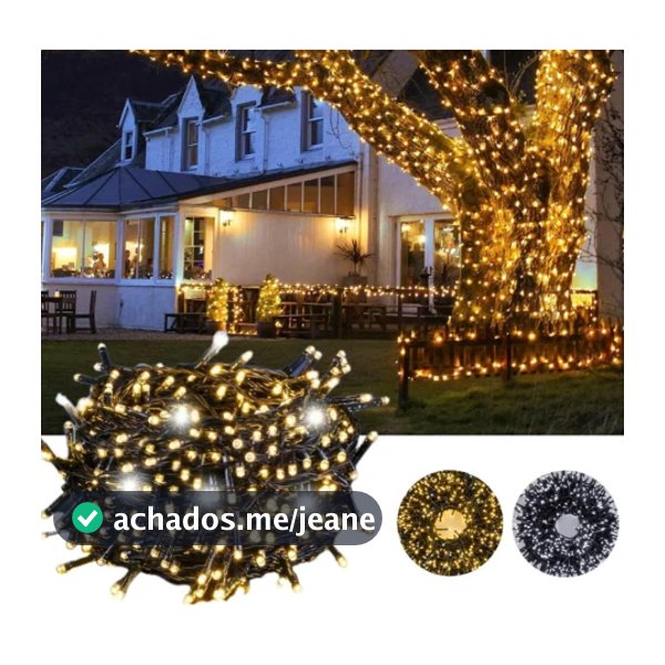 Cordão Pisca Strobo 10m Com 100 Leds Bivolt Para Área Externa Com Emenda