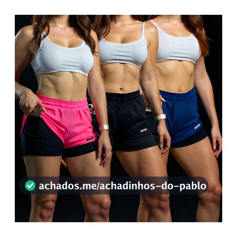 Kit 3 Shorts Feminino Dry RUN TRAINING Duplo 2 em 1 Bolso Interno  Academia Corrida Fitness