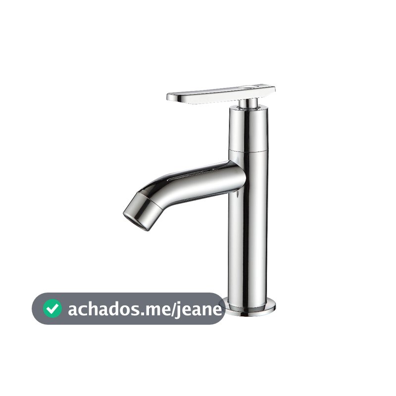 Torneira Cromado branco Fria ABS Para Lavatório Banheiro Pia Mesa 1/4 Volta