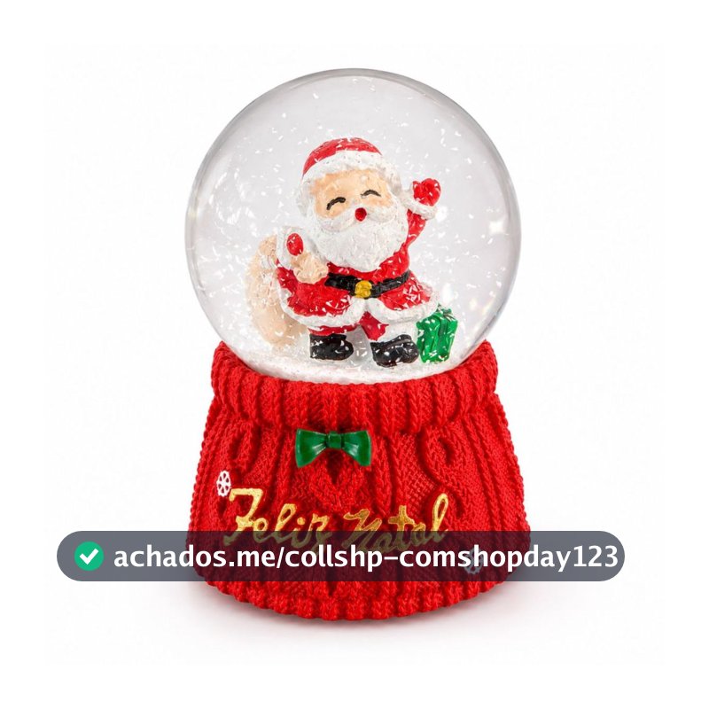 Decoração de Natal Globo de Neve Natalino com LED - 6,5 cm