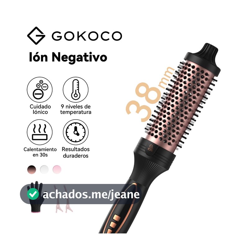 GOKOCO Modelador De Cabelo Portáti íons Negativos 9 Níveis De Temperatura Aquecimento Rápido 30s Para Cabelos Cacheado