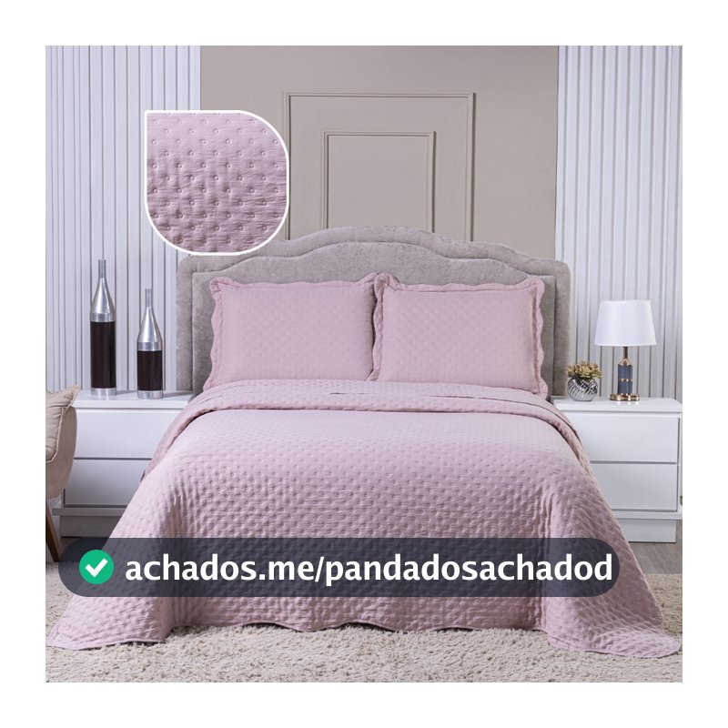 Kit Colcha Casal Cobre Leito 400 Fios Dupla Face Queen e King e Porta Travesseiro Americano 3 Peças