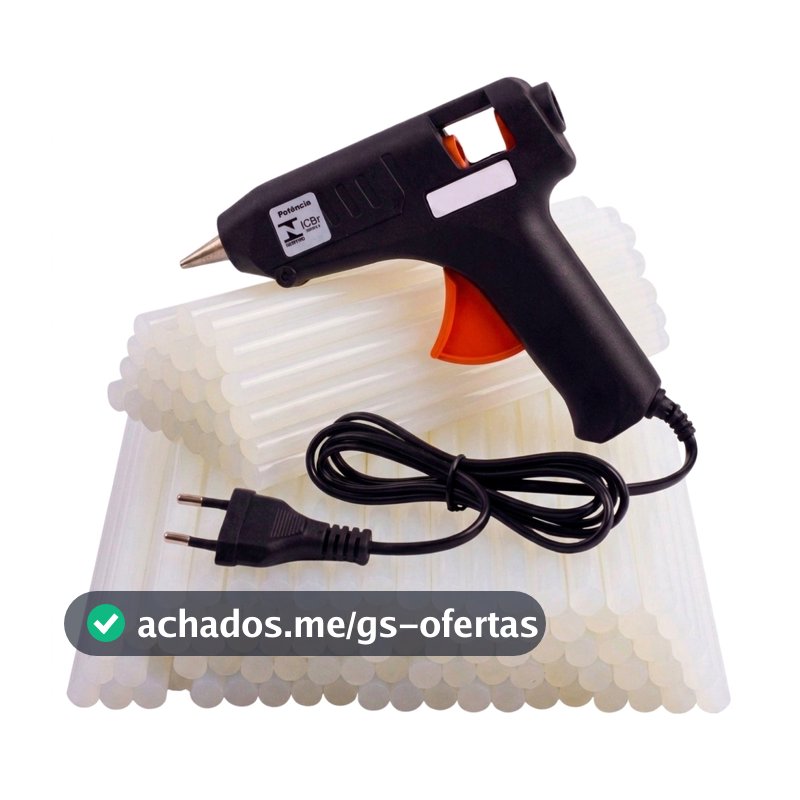 Pistola Bivolt Cola Quente 110V 220V Profissional Revólver Artesanato Escolar Escritório Multiuso