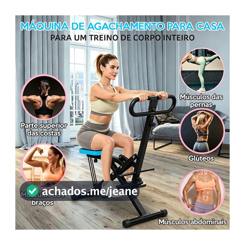Máquina De Agachamento Dobrável Aparelho De Ginástica Para Glúteos E Pernas Com Visor LCD Treino Em Casa 120kg