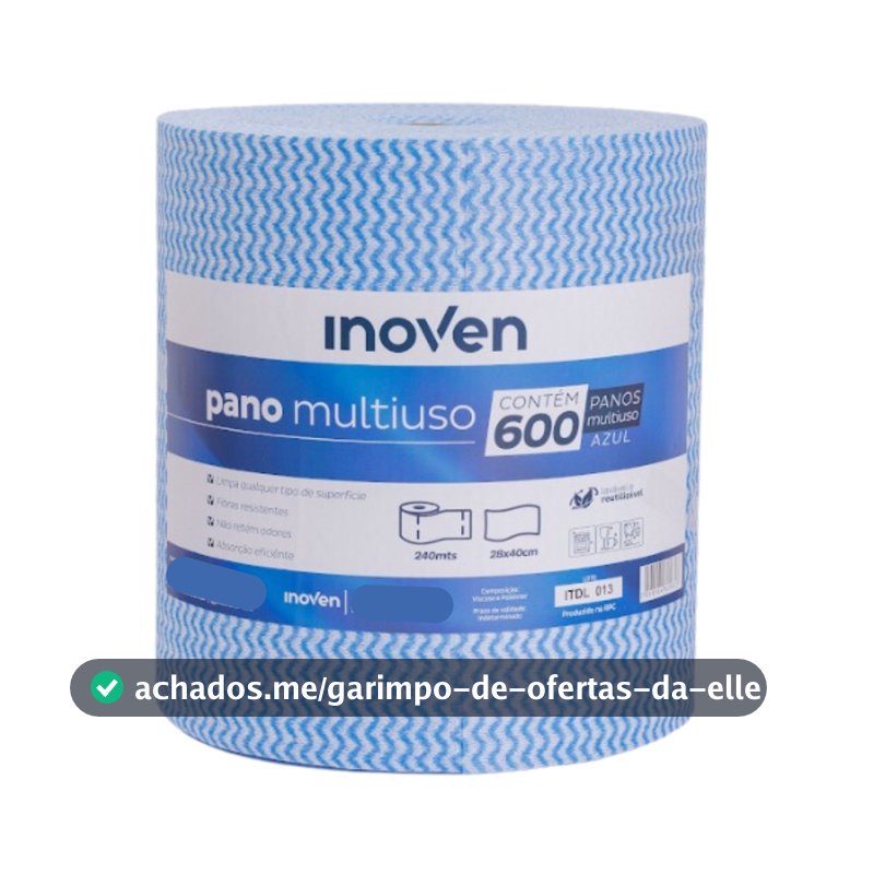 Pano Multiuso Perfex Limpeza 28x40 Cm Rolo 600 Un 240 Metros