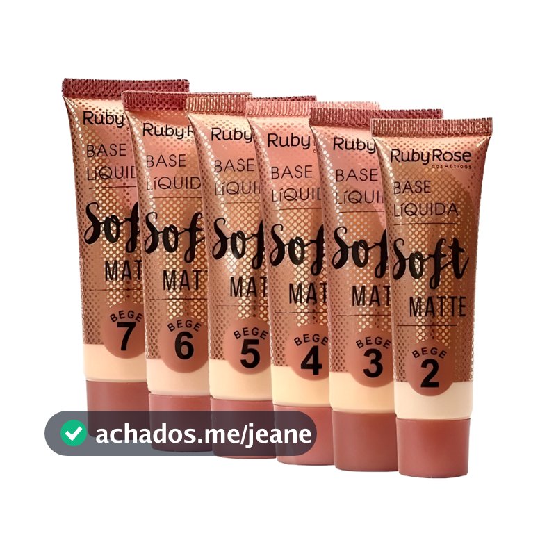 Base Liquida Facial Solft Matte bege  Ruby Rose