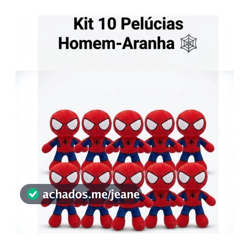 Kit 10 Pelúcias Bordadas Herói Vermelho