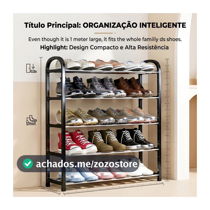 Sapateira 4/5 andares Organizador de Sapatos Tênis 8/10 Pares Desmontável