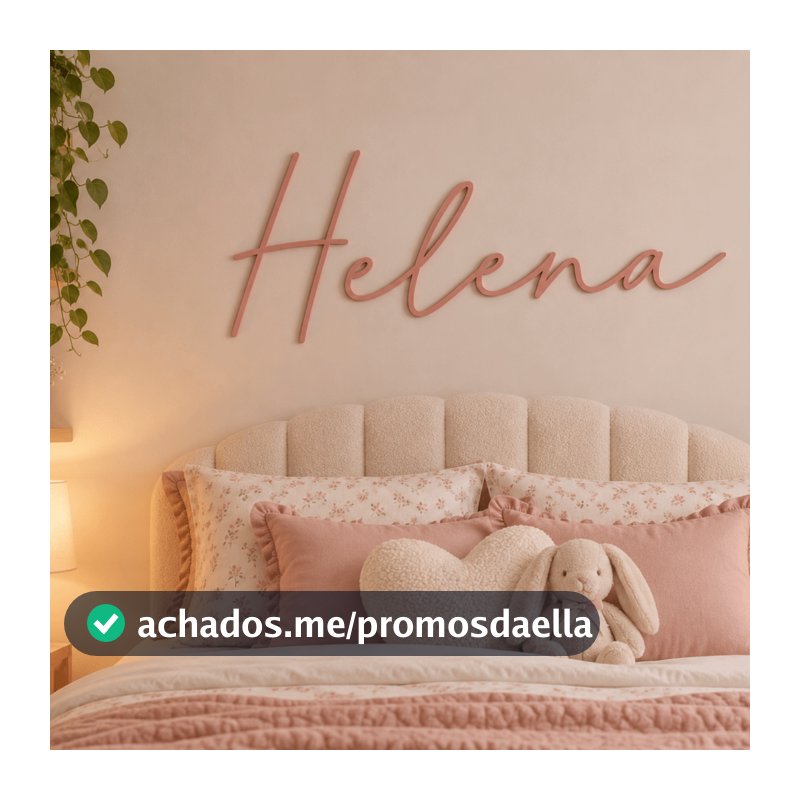 Nome Personalizado Decorativo 1m para Quarto de Bebê ou Infantil - Decoração de Quarto de Bebê