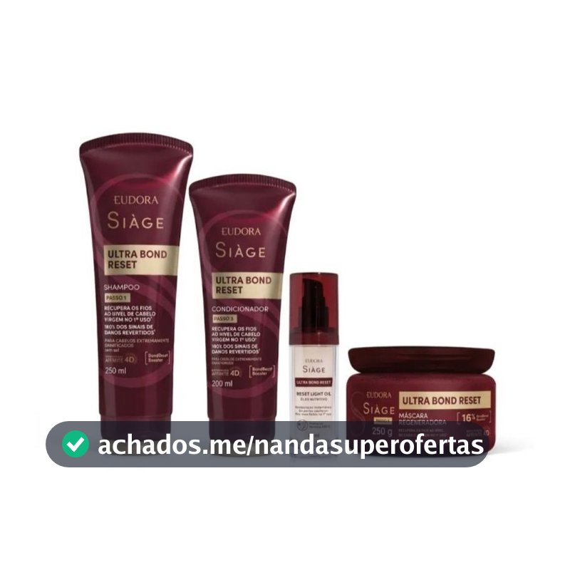 LANÇAMENTO EUDORA SIAGE Kit Condicionador Shampoo Mascara Eudora!!!