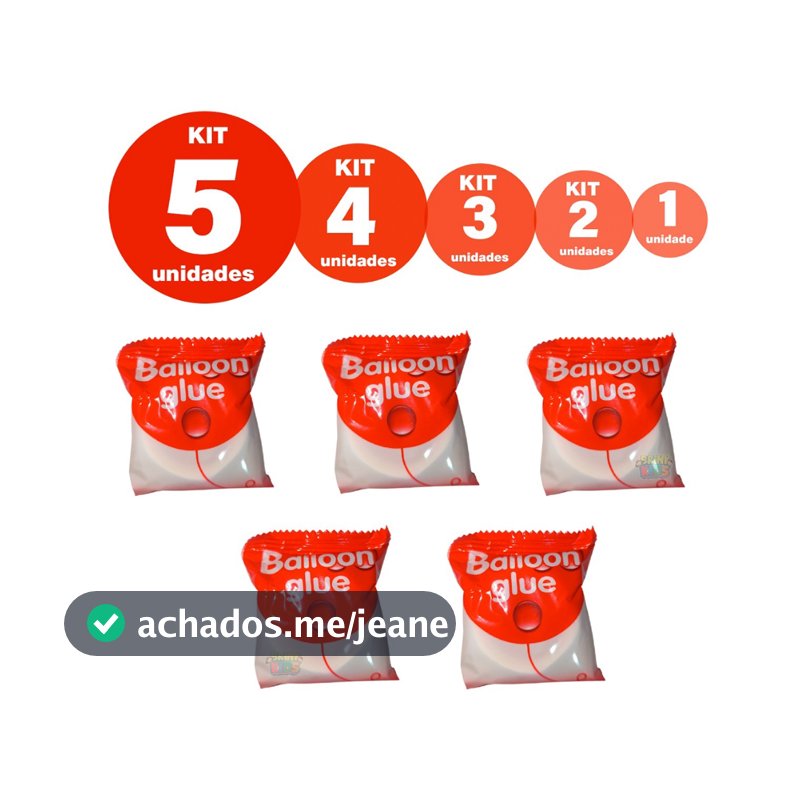 Fita Adesiva Cola Gota Para Balão Bexiga Com 100 Adesivos Pontos Festa Decoração Kit 1 a 5 Unidades