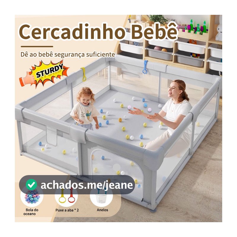 Cercadinho Bebê Grande Chiqueirinho Infantil Cercado Portátil Dobrável de Seguro e Protegido