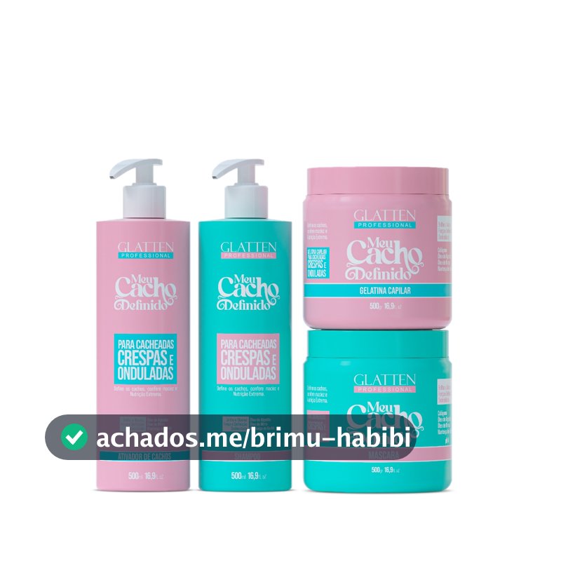 Kit de Nutrição Para Cabelos Cacheados - Meu Cacho Definido GLATTEN