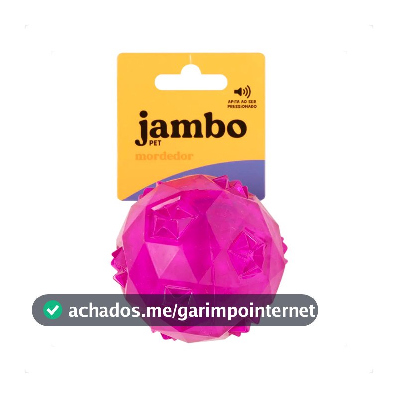 Bola Diamond TPR Rosa Brinquedo Jambo - Tam. P