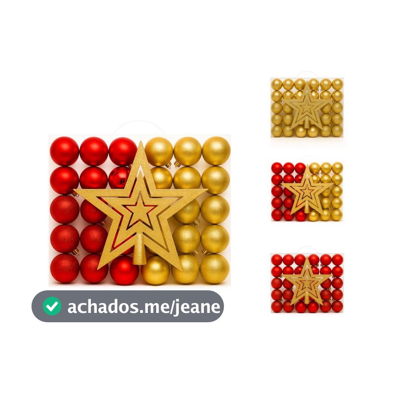 Kit 60 Bolas Natal Lisas/foscas/glitter Enfeite Com Ponteira Brinde LuvinCo