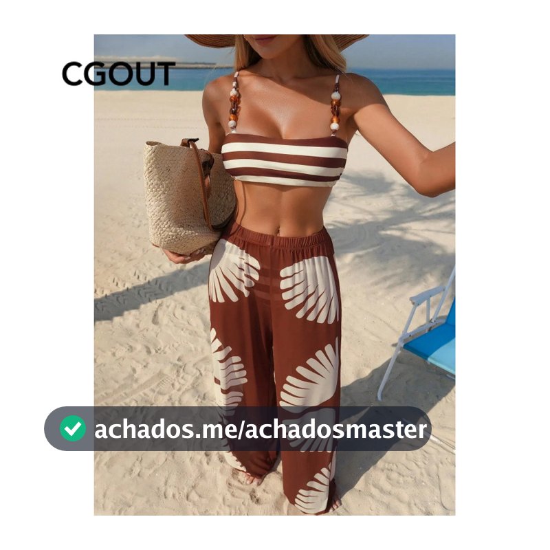 Maiô de três peças feminino listrado de secagem rápida praia protetor solar Trou