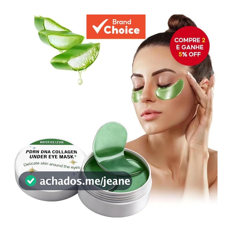 Máscaras de DNA e Colágeno para Olhos, reduzem olheiras, deixam a pele ao redor dos olhos mais suave, hidratada e