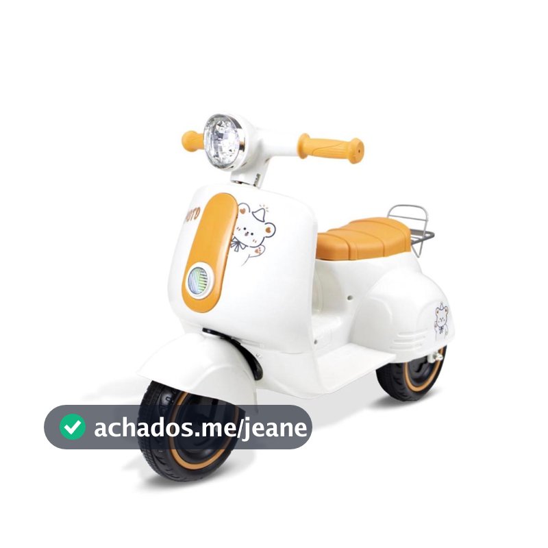 Triciclo Motinha Infantil 6V Avespa Maral Eletrica Luzes e Sons Scooter Suporta Ate 30 KG