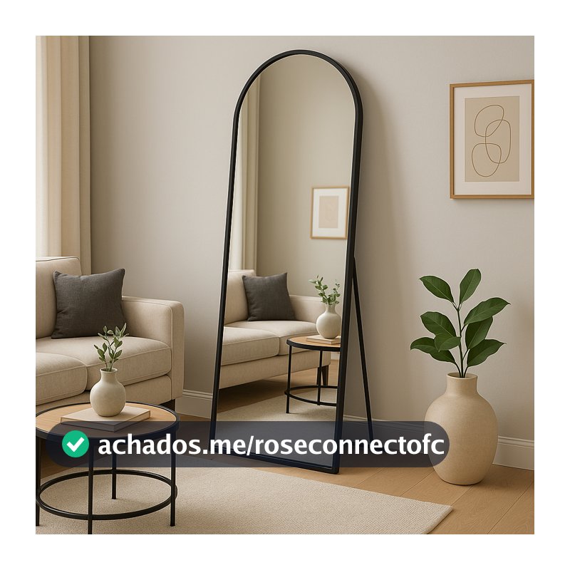 Espelho Corpo Inteiro 40cm x 110cm Grande De Chão Portal Moldura Couro Decoração Sala Loja Closet