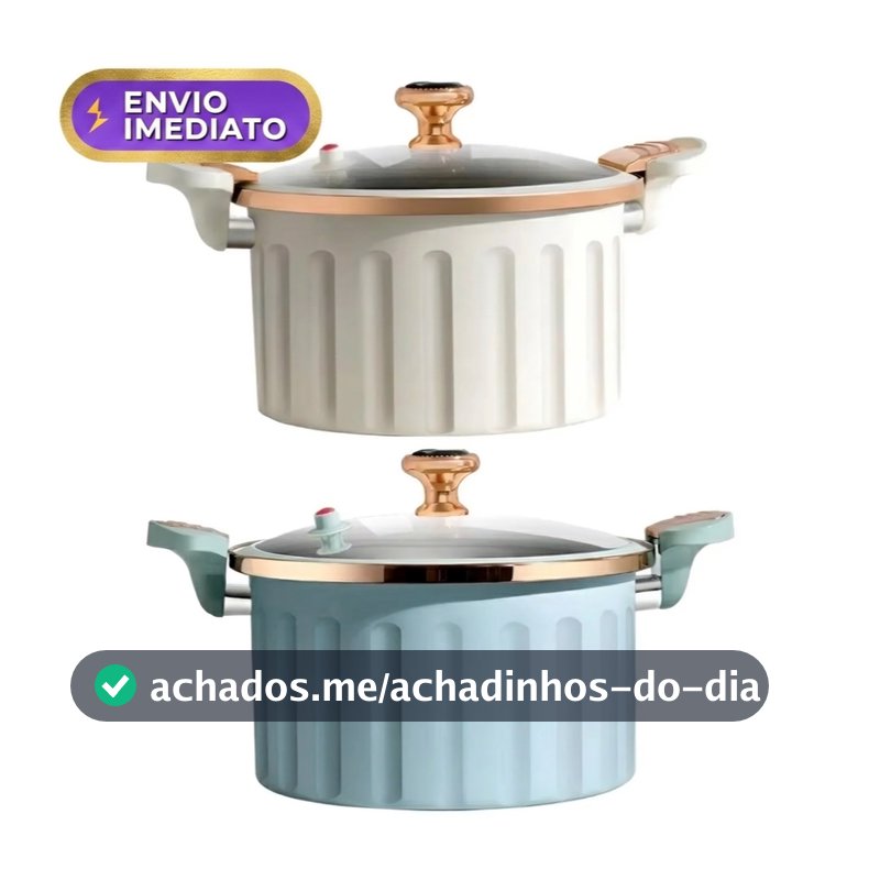 Panela de Micro Pressão Antiaderente 7 Litros Off White para Fogão a Gás