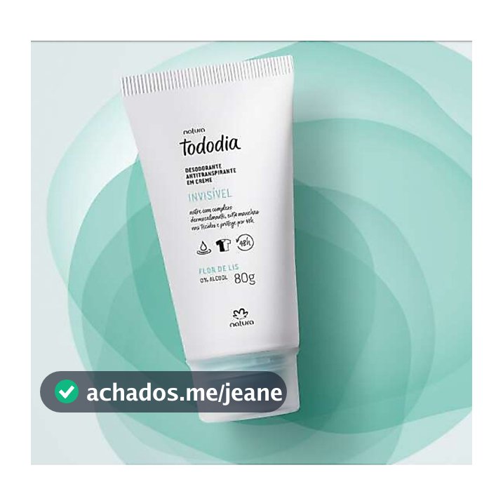 Desodorante Antitranspirante em Creme Tododia Flor de Lis 80g, Natura Cosméticos, Original, novo, vegano