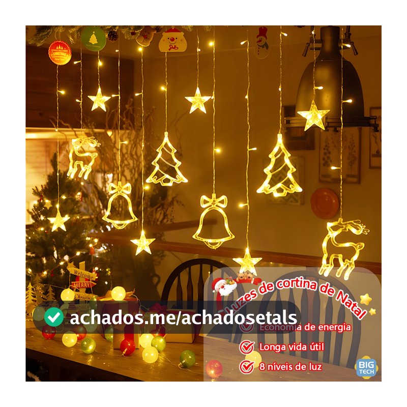 Luzes de Natal Festão Cascata Cortina Decoração Enfeite De Porta Nat al Decoração Casa Externo 8 Modos De Luz
