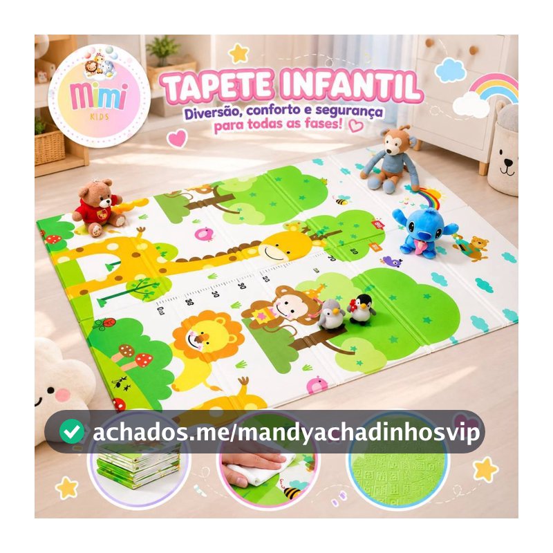 Tapete de Atividades Infantil Emborrachado 1,20 m x 1,80 m x 0,6 mm - Térmico  2,00 X 1,50M X 0,6MM