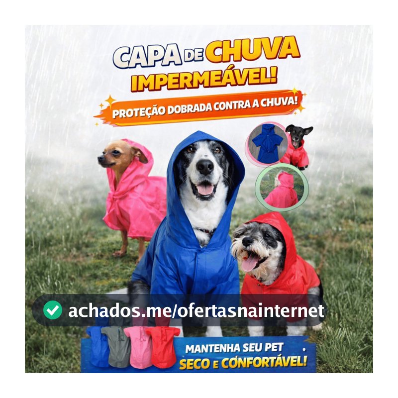 Capa de Chuva para Cachorro Gaby Pet