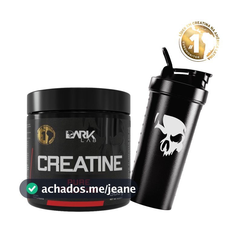 Kit Creatina 100% Pura Monohidratada 300g / 150g + Coqueteleira Fuse 700ml - Dark Lab