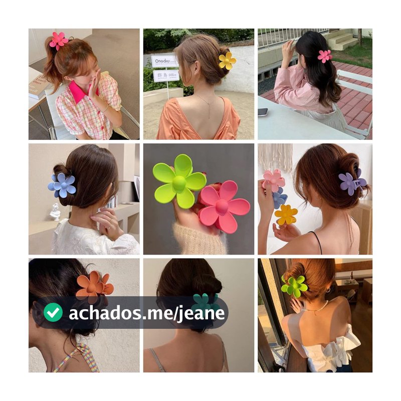 Piranha/Clipes De Garra De Cabelo Estilo Boêmio Feminino Com Flor Colorida 7.5 CM