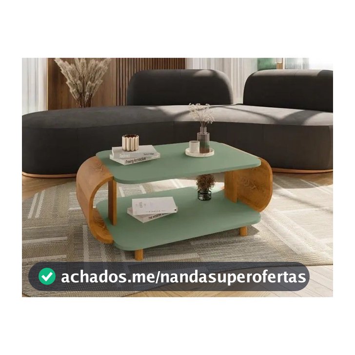 Mesa de Centro Canto Moderna Cor Pistache