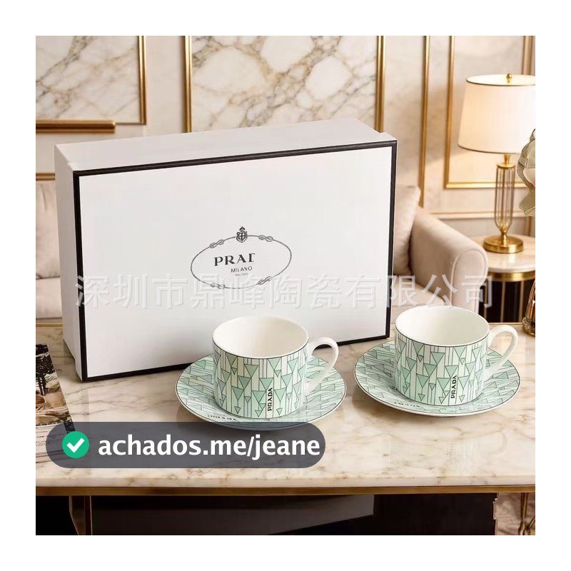 Xícara de café e pires de cerâmica estilo europeu luxo, caneca e prato de jantar vintage para chá da tarde, kit presente