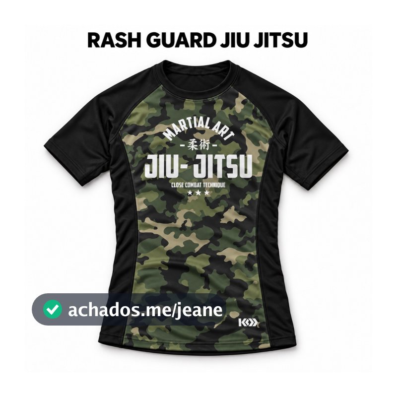 Camiseta Rashguard Térmica de compressão Jiu Jitsu Manga Curta No-Gi MMA Unissex Grappling Camuflado