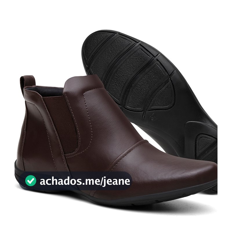 Bota Coturno Feminino Em Couro Sintético Calce Fácil Cano Curto Botinha Sem Salto Confortável