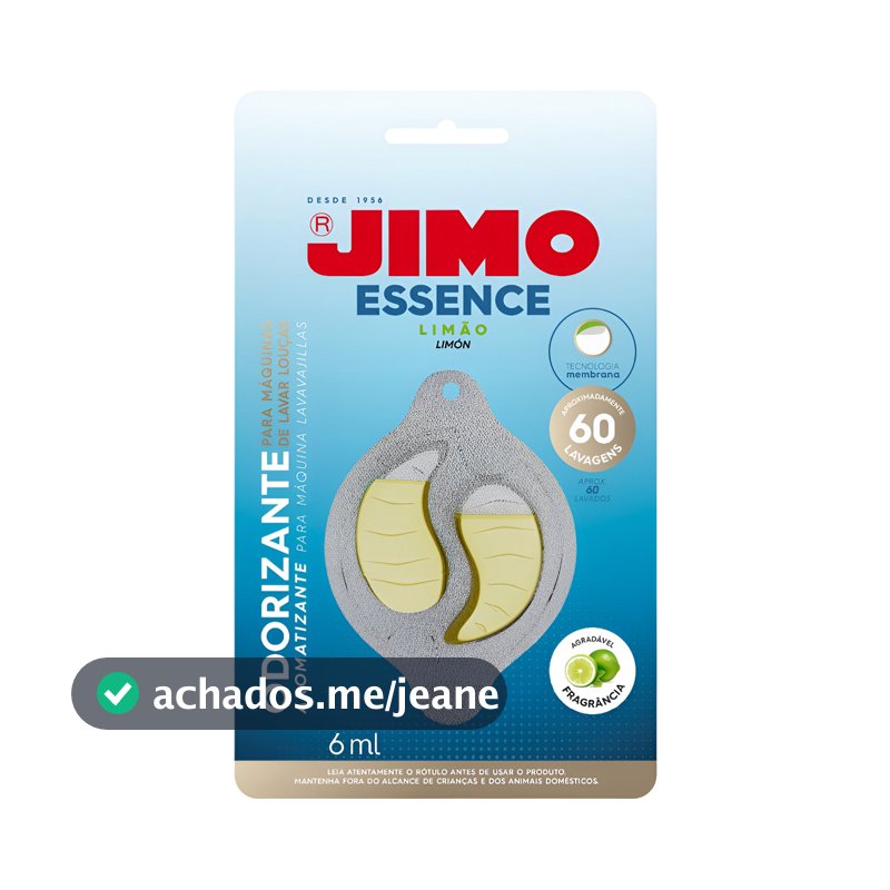 Odorizante Jimo Essence Limão 6ml Para Máquina de Lavar Louças – Aroma Fresco Até 60 Lavagens