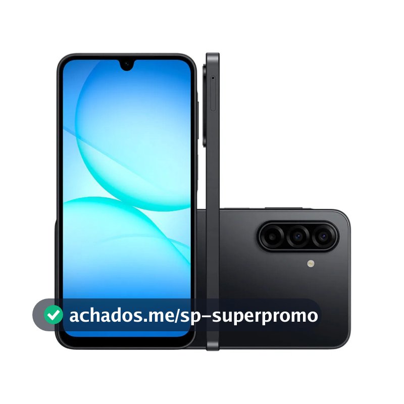 SMARTPHONE SAMSUNG GALAXY A17 128GB 4GB RAM 50MP TELA 6.7 IP54 PRETO