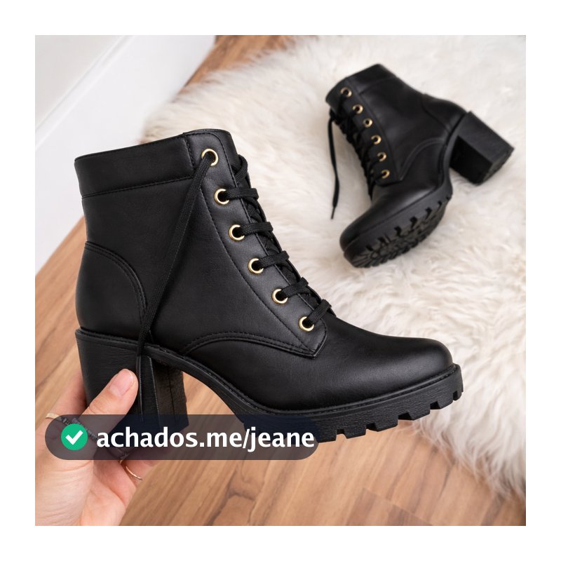 Bota Feminina Blogueira Legítimo Coturno Cano Curto Salto Baixo Grosso Plataforma Quadrado Bloco