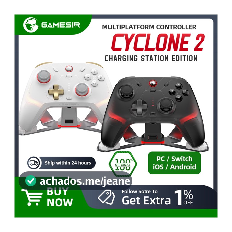 Controlador Sem Fio Gamesir Cyclone 2 Com Interruptor De Vapor Para PC Base Opcional Efeito Hall , iOS , Android