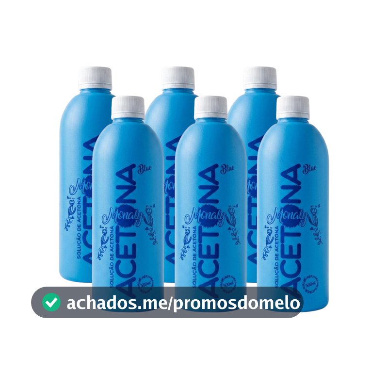 KIT Removedor de Esmalte À Base de Acetona 500ml Monaly (6 unidades)