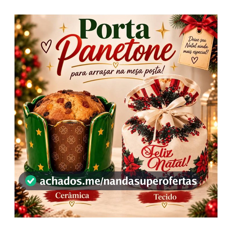 Porta Panetone Panetoneira Boleira Suporte Bolos Doces Presente Natal Decoração Natalina Mesa Posta