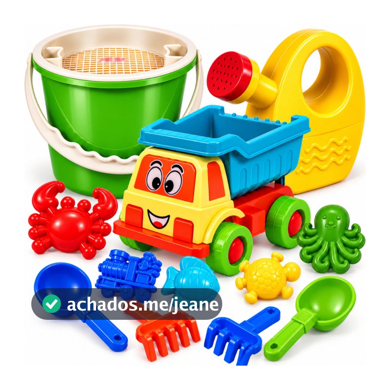 Kit Brinquedo de Praia Infantil Baldinho Areia Regador Pazinha Verão Castelinho