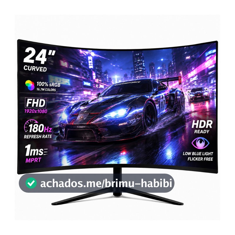curva Monitor Gamer 24/27" FHD 180Hz IPS 100% sRGB Leve e VESA Alto-Falante Integrado,HDMI/DP, HDR Ampla Visão