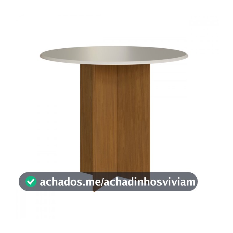 Mesa de Jantar Redonda 90x90 Aline Freijo com Off White Indekes