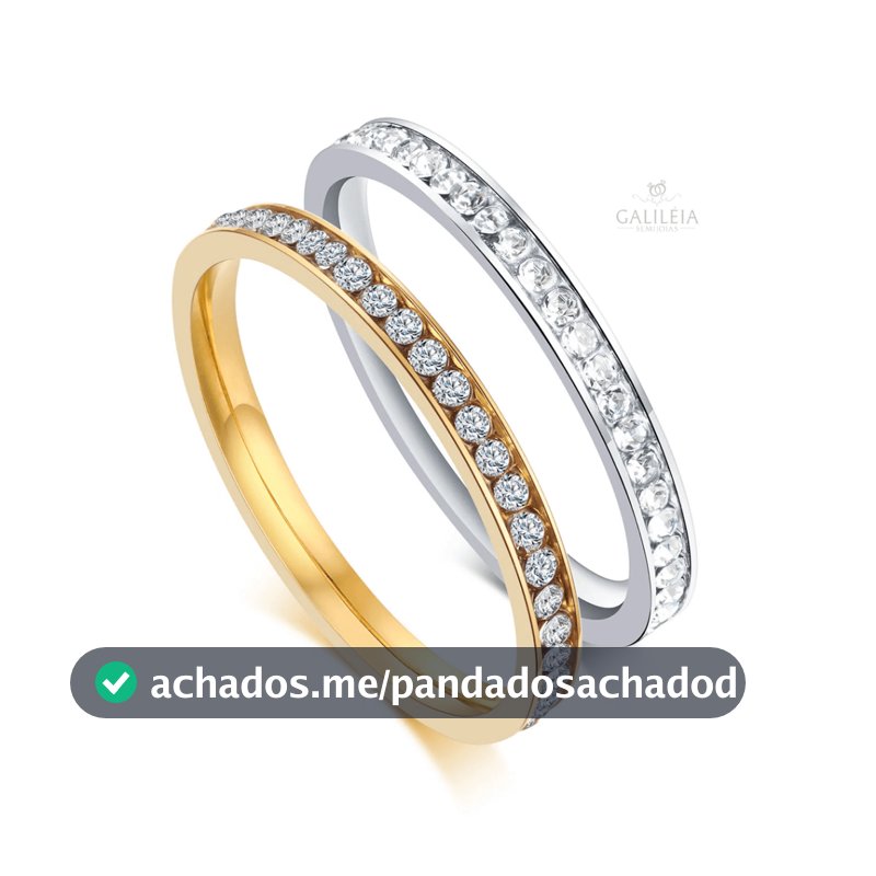 Anel Aparador Feminino 3mm em Aço Inoxidável Com Pedras Zircônias I  Alta Durabilidade e Resistência I Hipoalergênico
