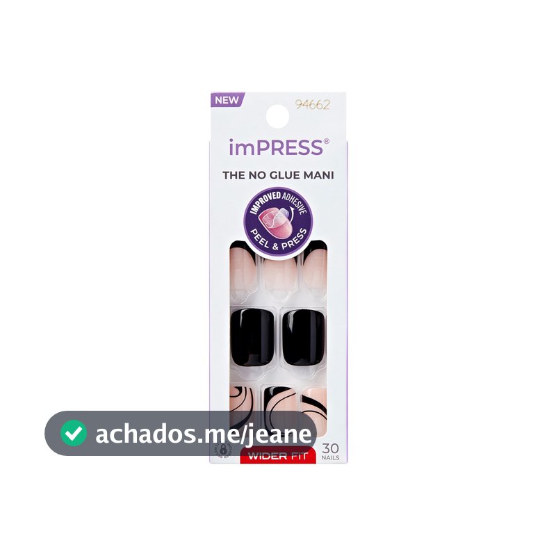 Unha Postiça ImPRESS Wide Black Dress  - Kiss New York