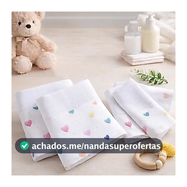 Kit Essencial Enxoval Bebê com Paninhos de Boca e Fralda de Ombro 100% Algodão com Saquinho Presenteável