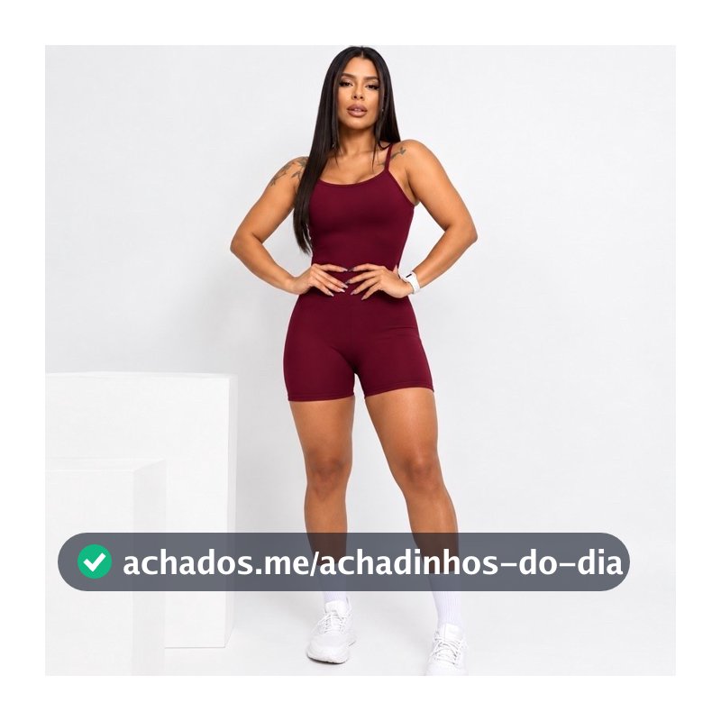 Macaquinho Fitness Zero Transparência Alta Compressão Modelador Academia Feminino