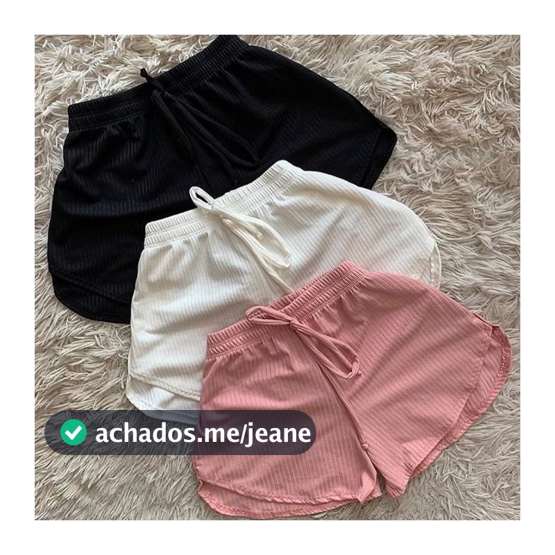 Kit 3 ou 1 Unidade Shorts Canelado Casual Feminino Academia Moda Verão