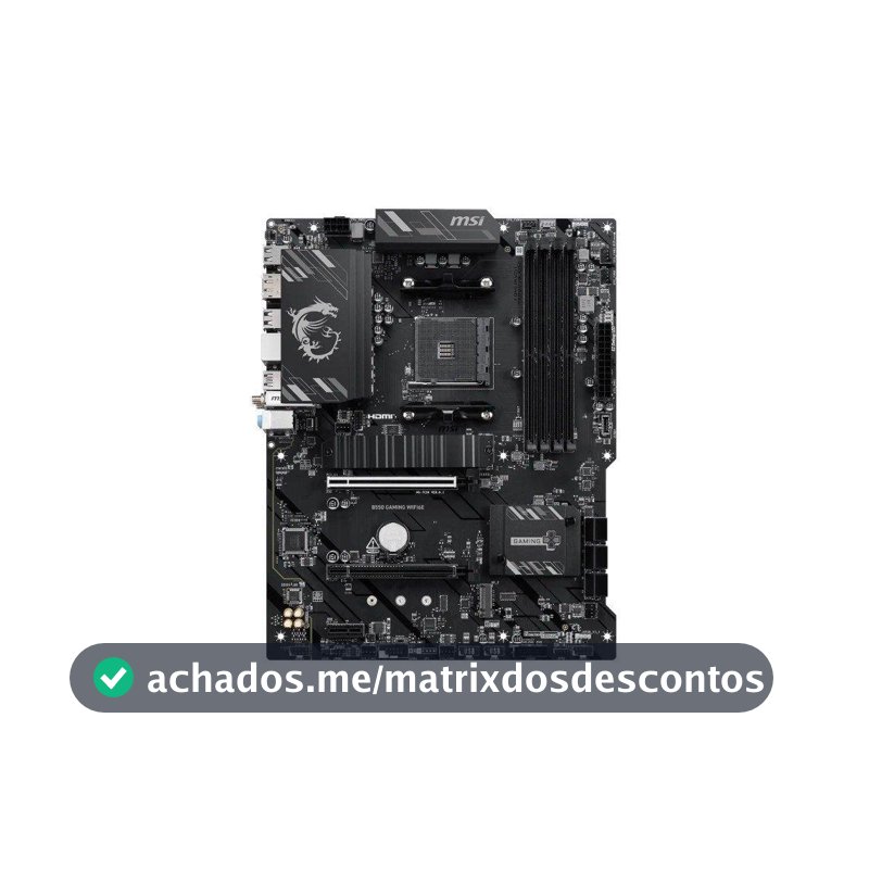 Placa-Mãe MSI B550 Gaming WiFi6E, AMD AM4, ATX, DDR4, Wi-Fi 6E, Bluetooth 5.3, Preto e Prata - B550 GAMING WIFI6E