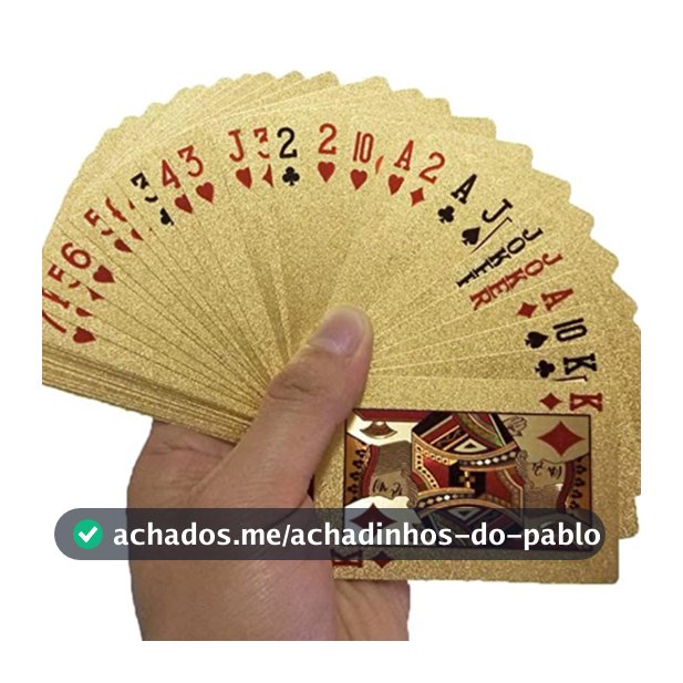 KIT 2 Baralho Conjunto Cartão de Jogo Dourado 24k Prova D'água Promoção